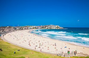 The name "Bondi" is the Aboriginal word that means "water breaking over _____"