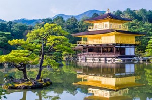 The Golden Pavilion can only be viewed from a distance since it is not open to...