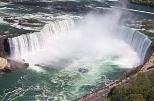 The largest of the three parts of Niagara Falls is named after this shape