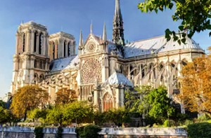 The Notre Dame Cathedral marks the ______ point of Paris